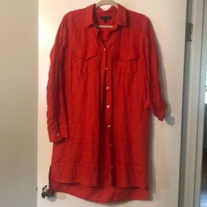 Fire red shirt dress
